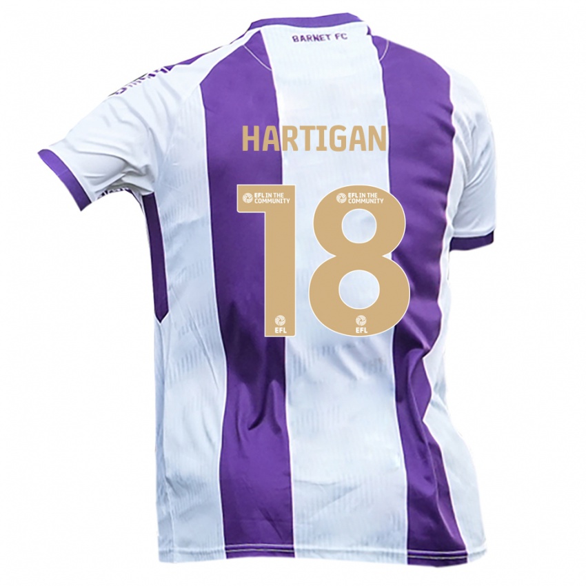 גברים אנתוני הרטיגן #18 לבן סגול הרחק ג'רזי 2025/26 חולצה קצרה