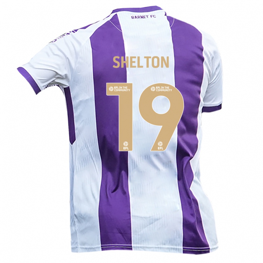 גברים Mark Shelton #19 לבן סגול הרחק ג'רזי 2025/26 חולצה קצרה