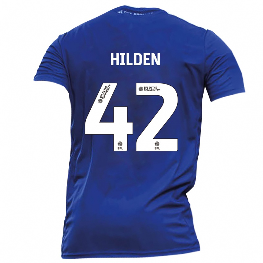 גברים Alfie Hilden #42 כחול לבן הרחק ג'רזי 2025/26 חולצה קצרה