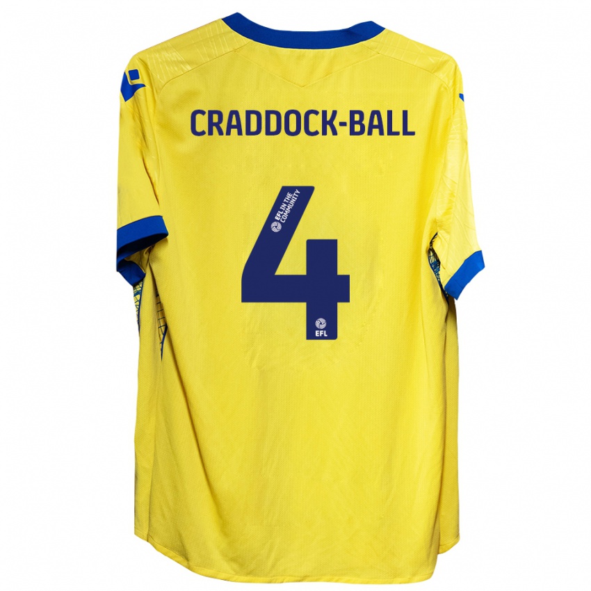 גברים Cassie Craddock-Ball #4 צהוב כחול הרחק ג'רזי 2025/26 חולצה קצרה