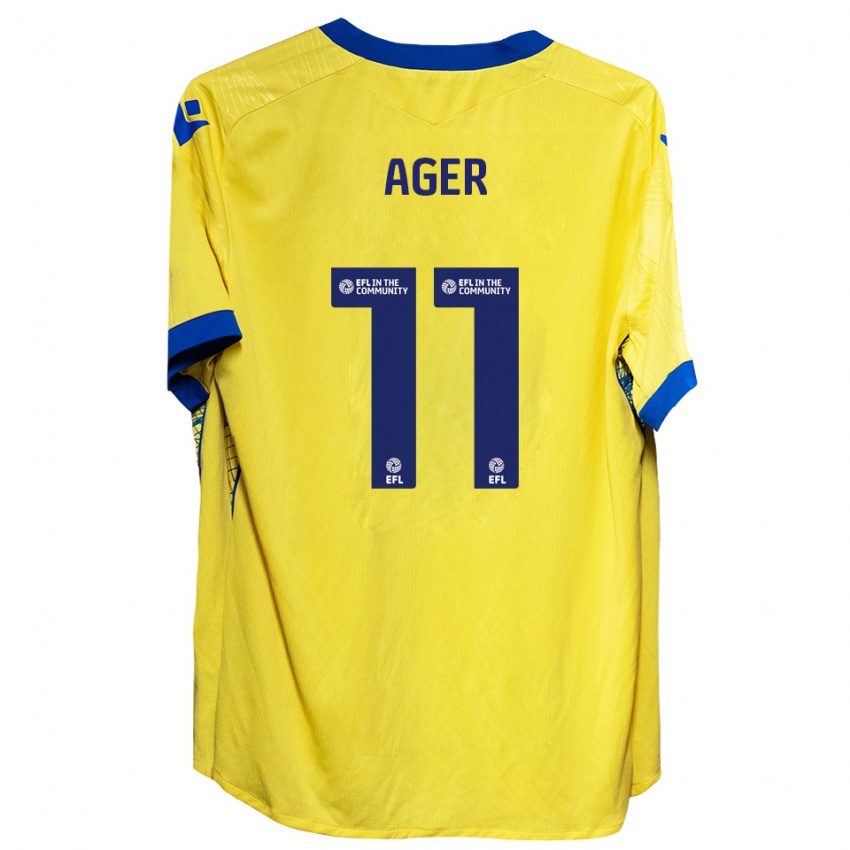 גברים Emily Ager #11 צהוב כחול הרחק ג'רזי 2025/26 חולצה קצרה