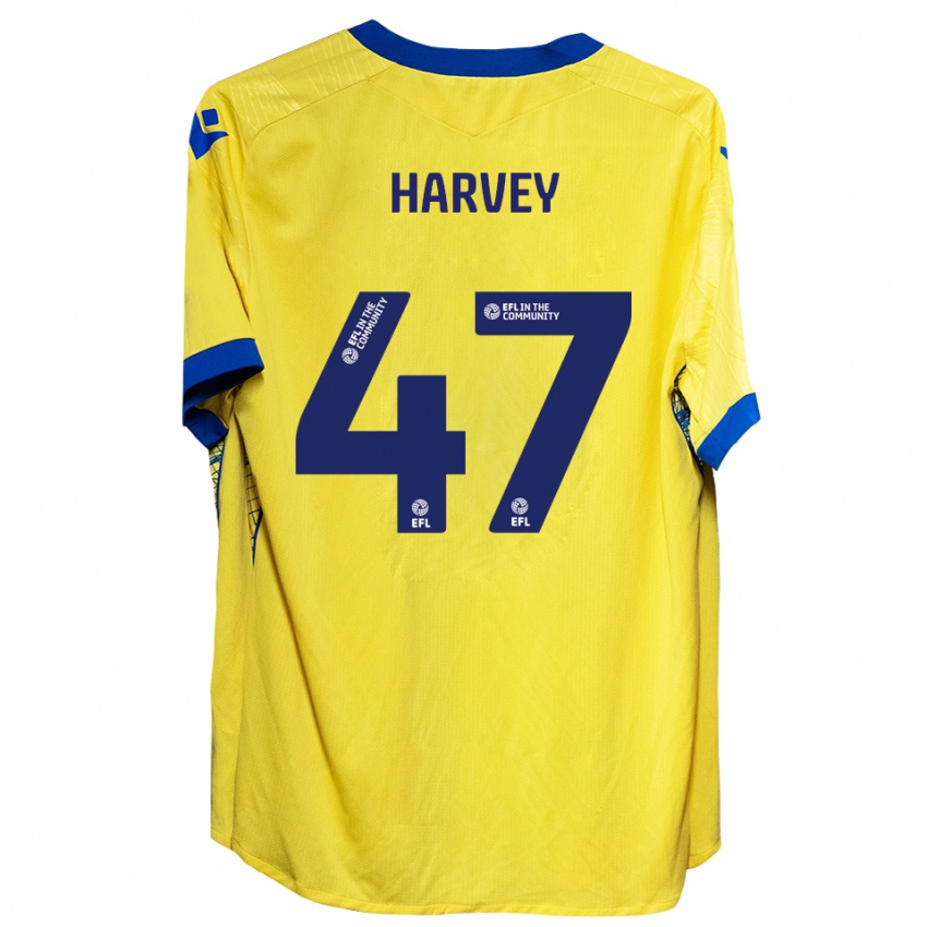 גברים Ronnie Harvey #47 צהוב כחול הרחק ג'רזי 2025/26 חולצה קצרה