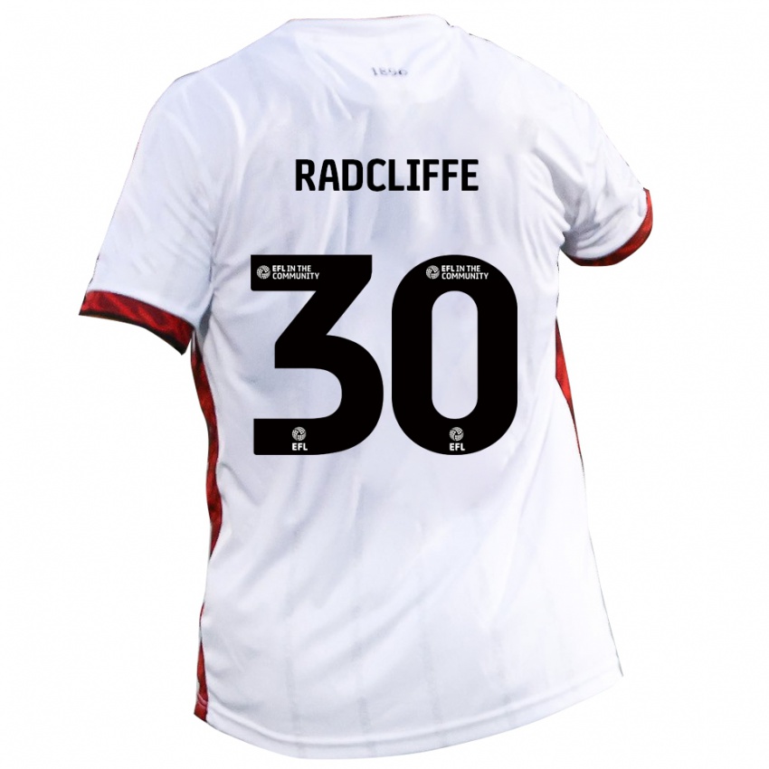 גברים Ben Radcliffe #30 לבן אדום שחור הרחק ג'רזי 2025/26 חולצה קצרה