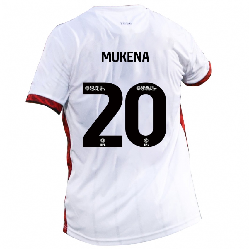 גברים Joy Mukena #20 לבן אדום שחור הרחק ג'רזי 2025/26 חולצה קצרה