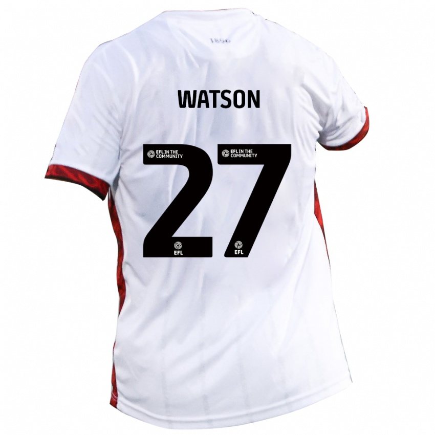 גברים לואי ווטסון #27 לבן אדום שחור הרחק ג'רזי 2025/26 חולצה קצרה