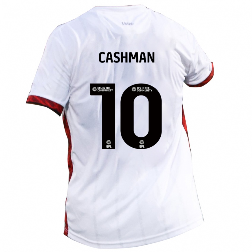 גברים Danny Cashman #10 לבן אדום שחור הרחק ג'רזי 2025/26 חולצה קצרה