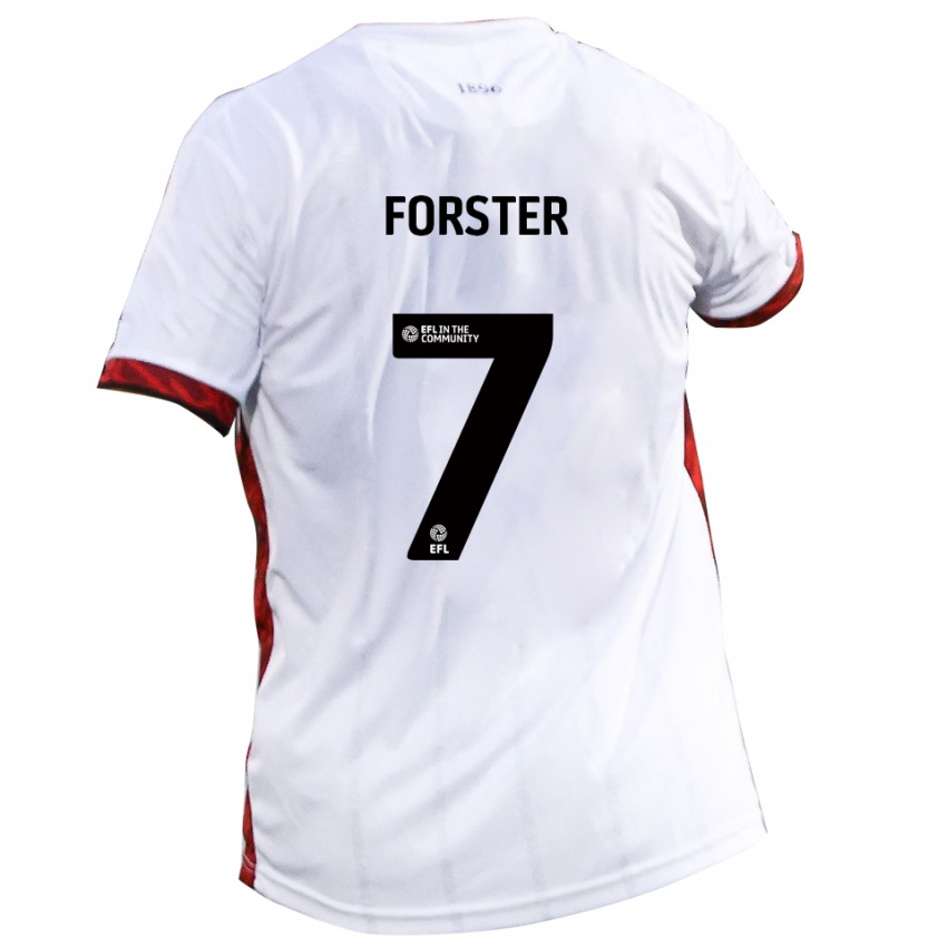 גברים הארי פורסטר #7 לבן אדום שחור הרחק ג'רזי 2025/26 חולצה קצרה