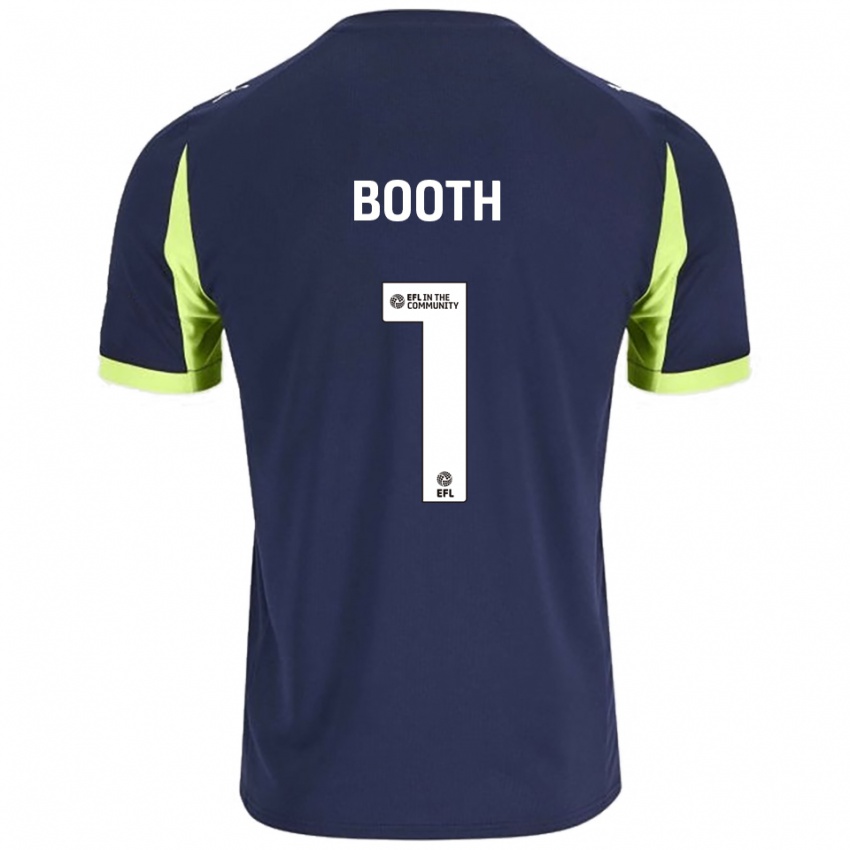 גברים Tom Booth #1 כחול נייבי ירוק זוהר הרחק ג'רזי 2025/26 חולצה קצרה