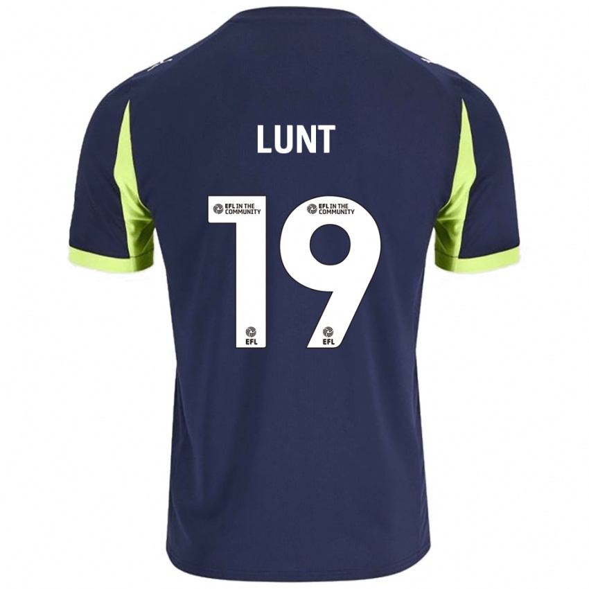 גברים אוון אלן לונט #19 כחול נייבי ירוק זוהר הרחק ג'רזי 2025/26 חולצה קצרה