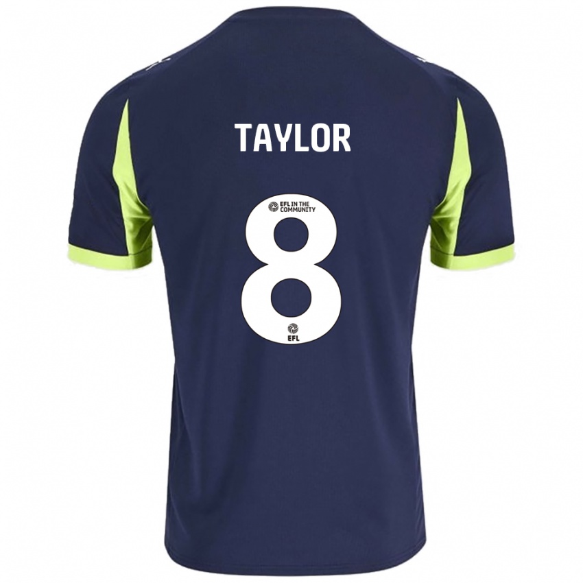 גברים Owen Taylor #8 כחול נייבי ירוק זוהר הרחק ג'רזי 2025/26 חולצה קצרה