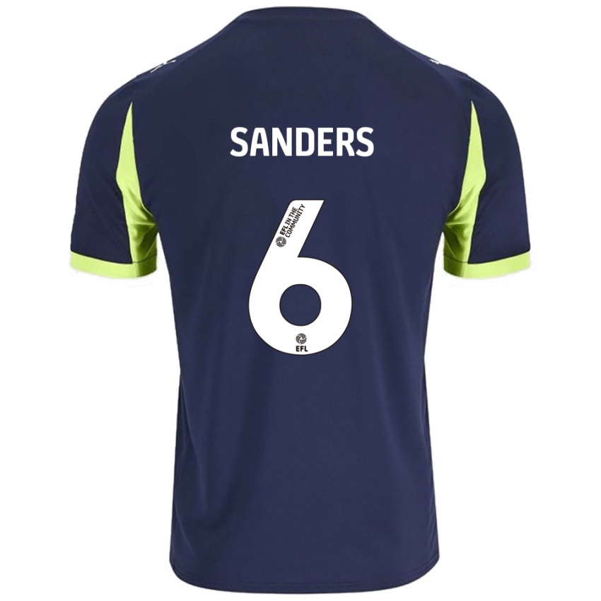 גברים מקס סנדרס #6 כחול נייבי ירוק זוהר הרחק ג'רזי 2025/26 חולצה קצרה