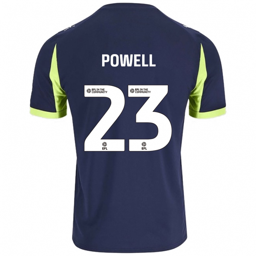 גברים Jack Powell #23 כחול נייבי ירוק זוהר הרחק ג'רזי 2025/26 חולצה קצרה