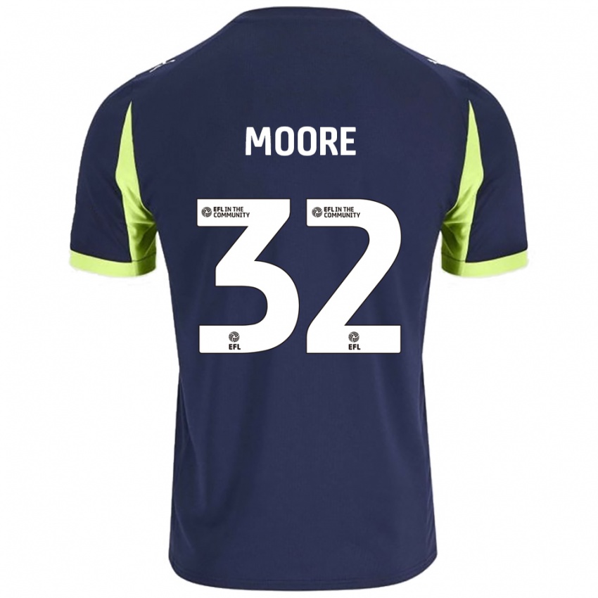 גברים לוקה ג׳ק מור #32 כחול נייבי ירוק זוהר הרחק ג'רזי 2025/26 חולצה קצרה