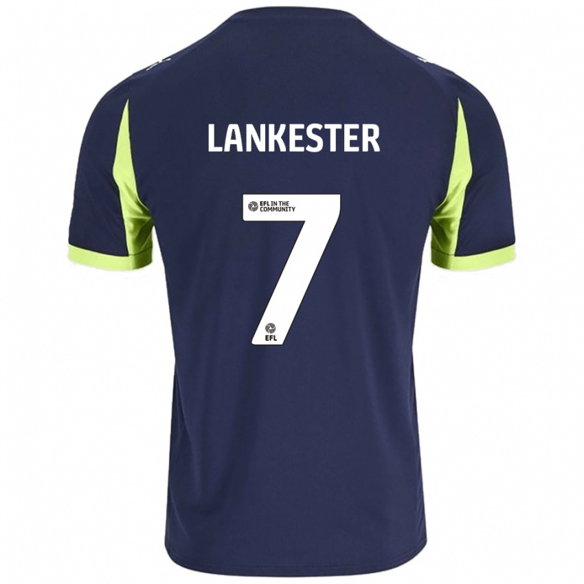 גברים ג'ק לנקסטר #7 כחול נייבי ירוק זוהר הרחק ג'רזי 2025/26 חולצה קצרה