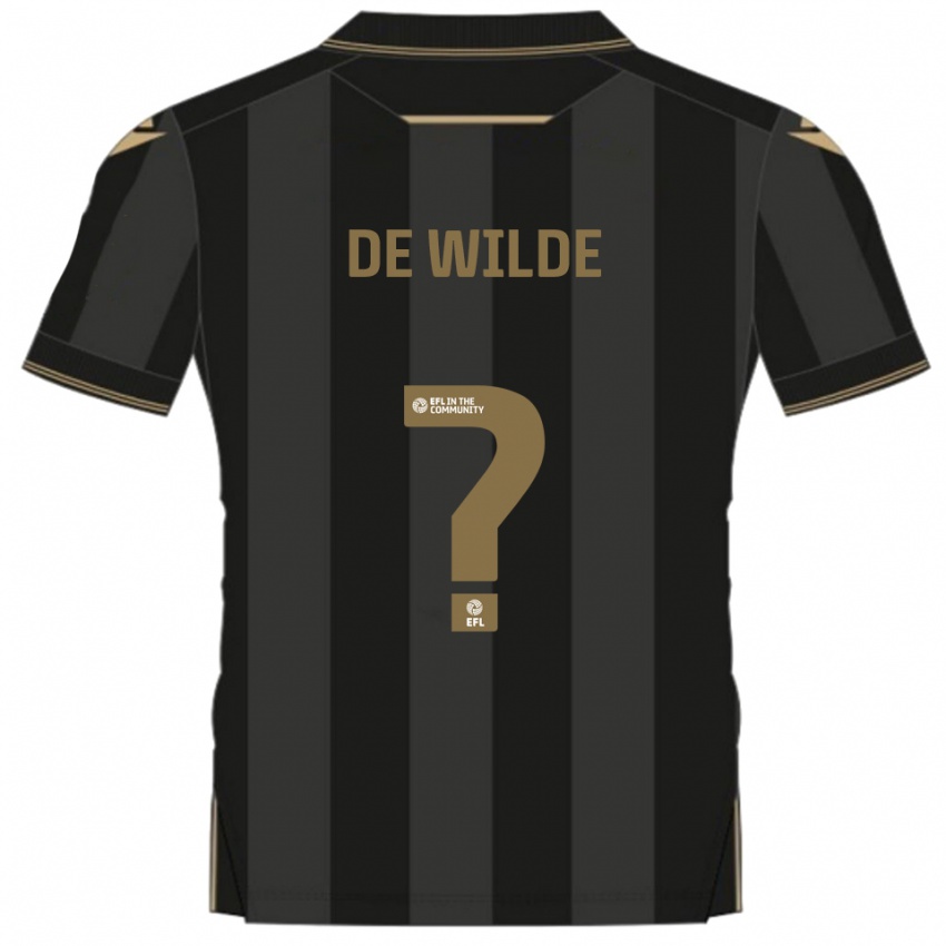 גברים William De Wilde #0 שחור זהב הרחק ג'רזי 2025/26 חולצה קצרה