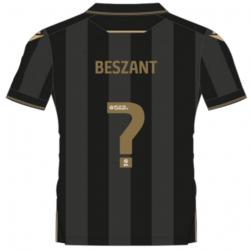 גברים Cruz Beszant #0 שחור זהב הרחק ג'רזי 2025/26 חולצה קצרה