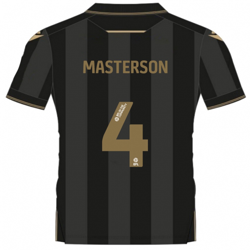 גברים קונור מאסטרסון #4 שחור זהב הרחק ג'רזי 2025/26 חולצה קצרה