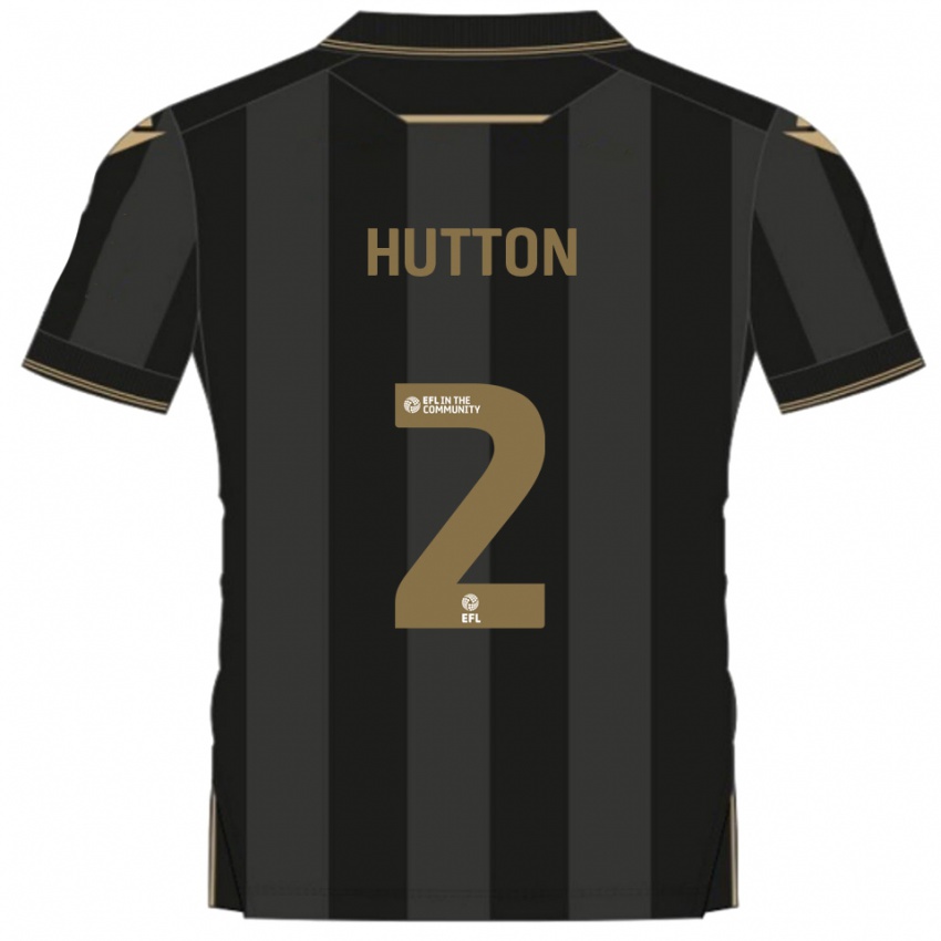 גברים Remeao Hutton #2 שחור זהב הרחק ג'רזי 2025/26 חולצה קצרה