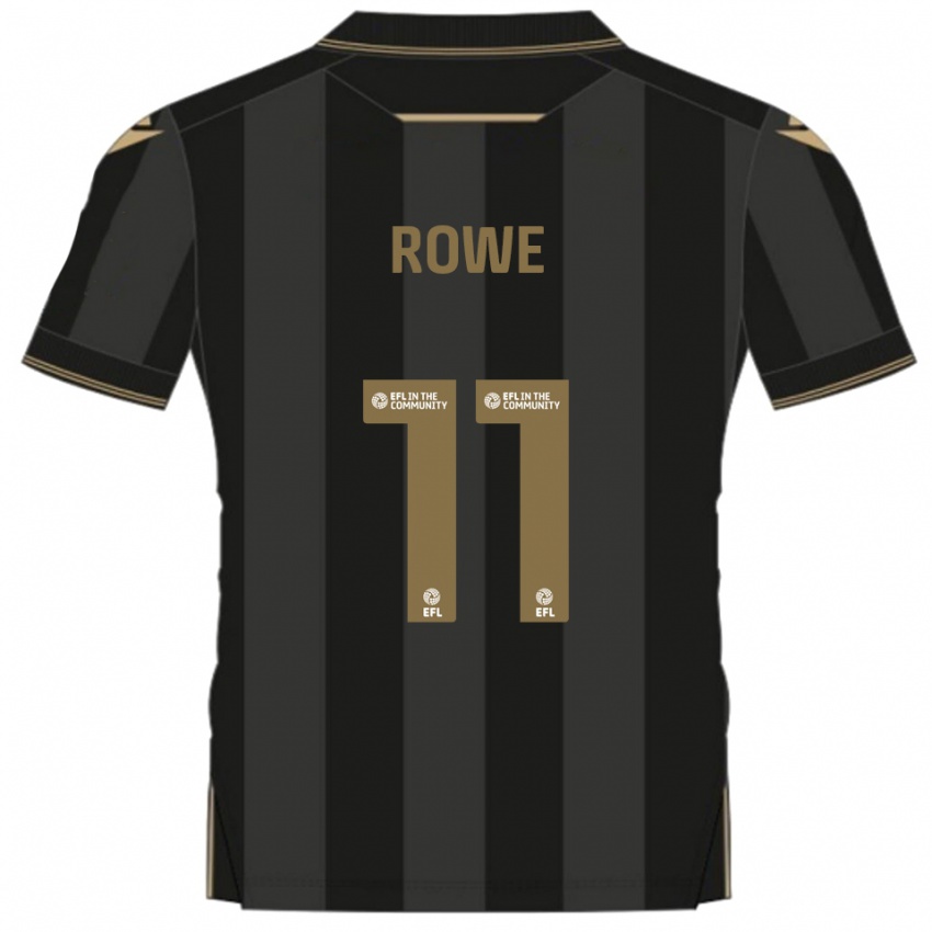 גברים Aaron Rowe #11 שחור זהב הרחק ג'רזי 2025/26 חולצה קצרה
