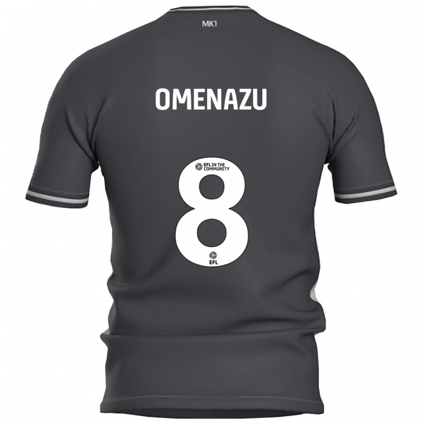 גברים Favour Omenazu #8 אפור כסוף הרחק ג'רזי 2025/26 חולצה קצרה