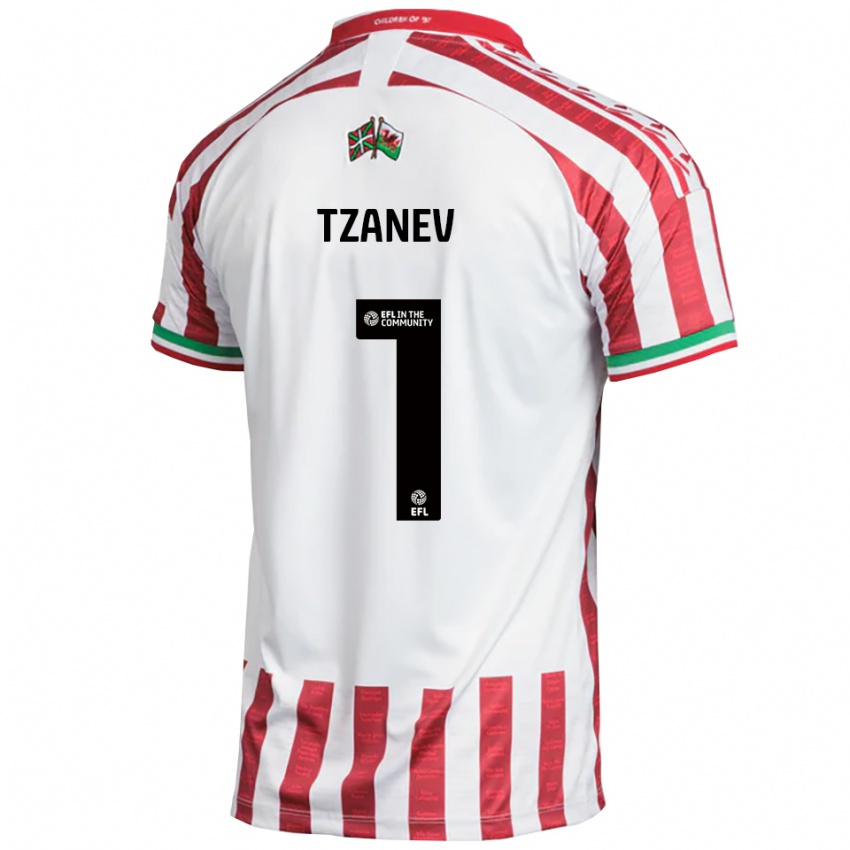 גברים ניק טזאנב #1 אדום לבן הרחק ג'רזי 2025/26 חולצה קצרה