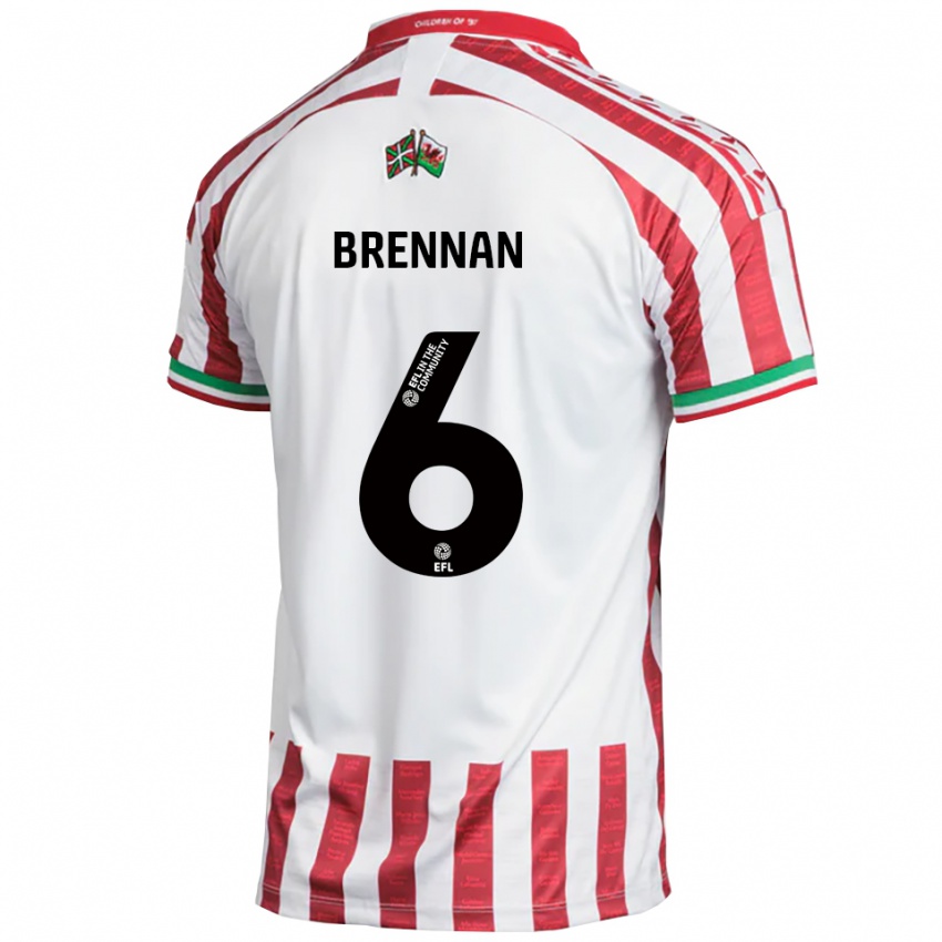 גברים קירן ברנן #6 אדום לבן הרחק ג'רזי 2025/26 חולצה קצרה