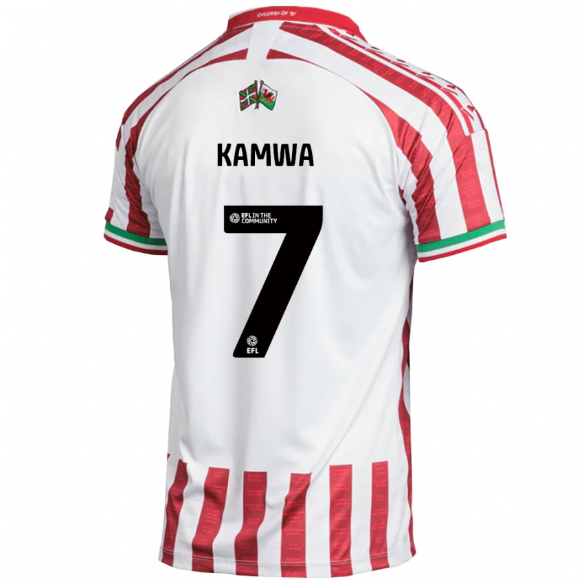 גברים בובי קמווה #7 אדום לבן הרחק ג'רזי 2025/26 חולצה קצרה