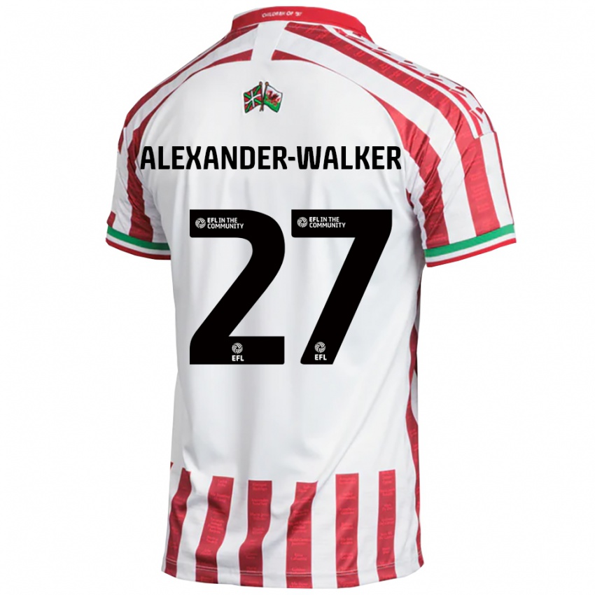 גברים מוזס אלכסנדר-ווקר #27 אדום לבן הרחק ג'רזי 2025/26 חולצה קצרה