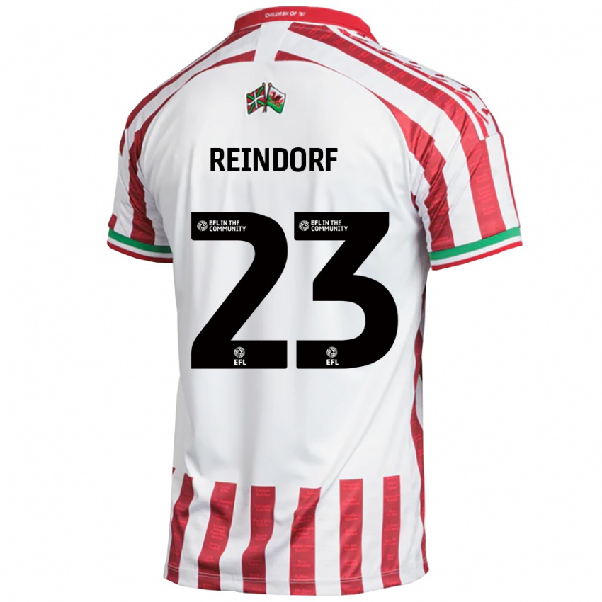 גברים מיכאל ריינדורף #23 אדום לבן הרחק ג'רזי 2025/26 חולצה קצרה