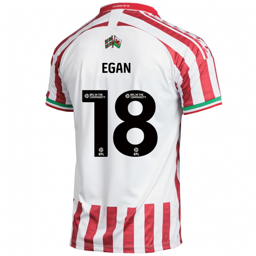 גברים Cameron Egan #18 אדום לבן הרחק ג'רזי 2025/26 חולצה קצרה