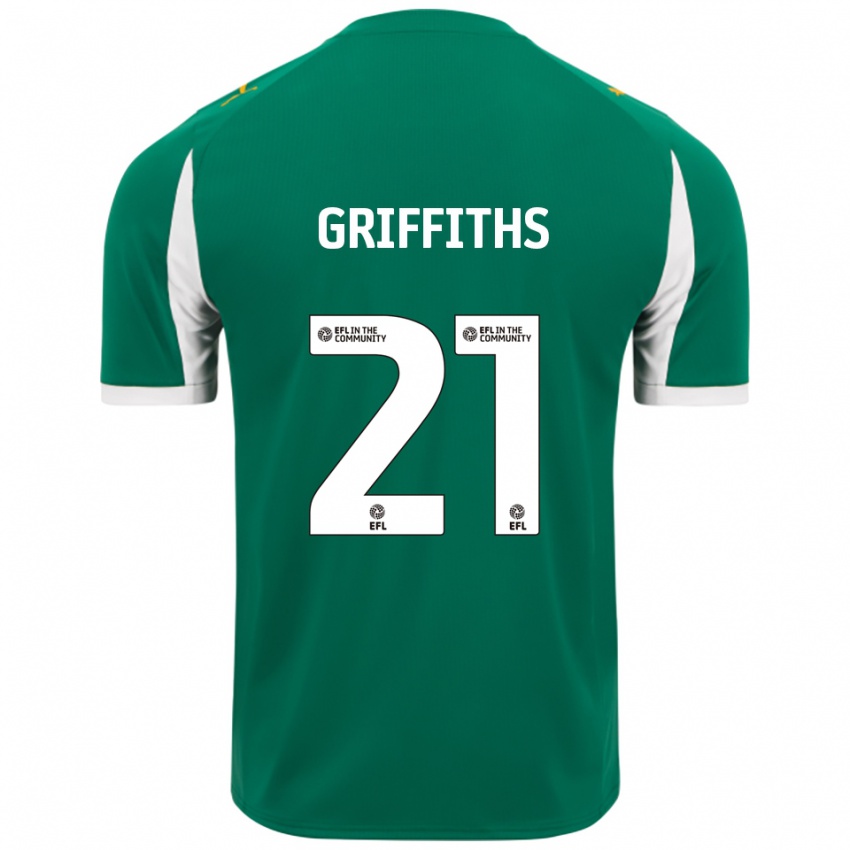 גברים Harry Griffiths #21 ירוק לבן הרחק ג'רזי 2025/26 חולצה קצרה
