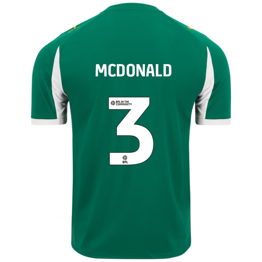 גברים Rod Mcdonald #3 ירוק לבן הרחק ג'רזי 2025/26 חולצה קצרה