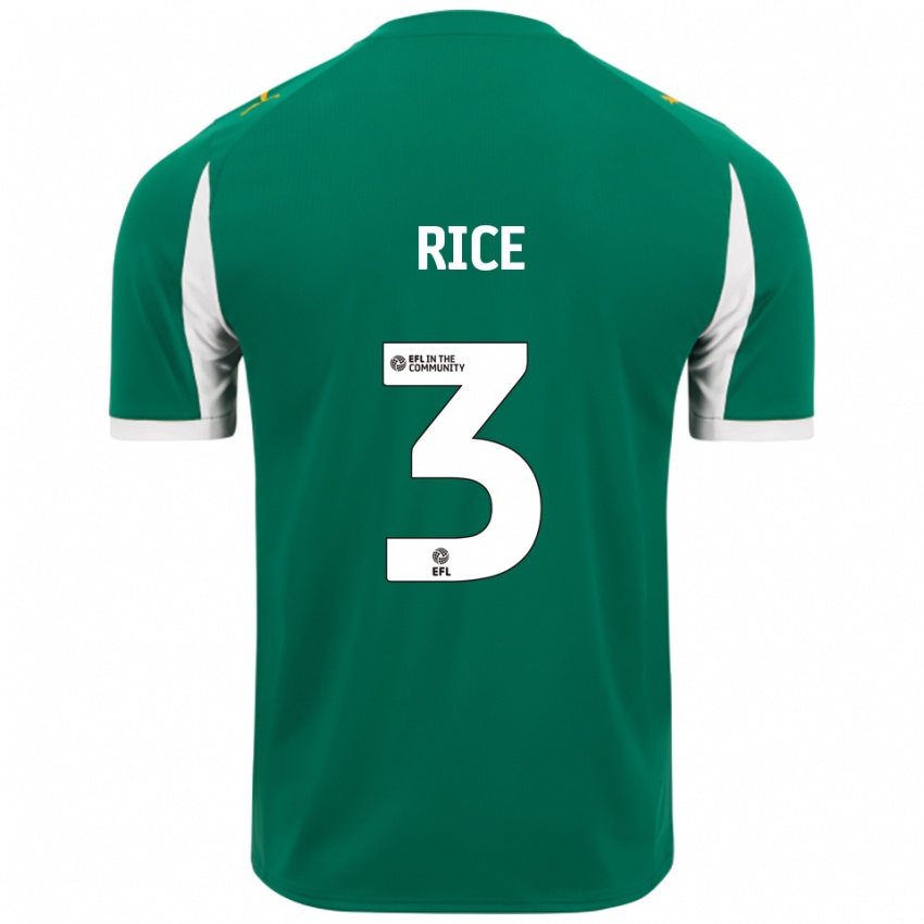 גברים Alfie Rice #3 ירוק לבן הרחק ג'רזי 2025/26 חולצה קצרה