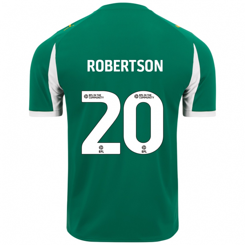 גברים Scott Robertson #20 ירוק לבן הרחק ג'רזי 2025/26 חולצה קצרה