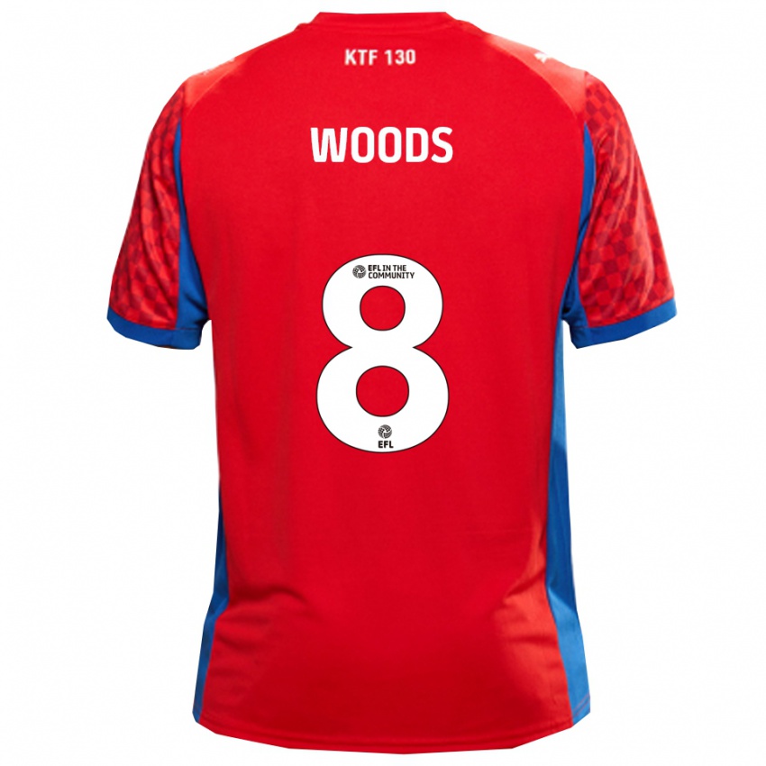 גברים ראיין וודס #8 אדום כחול הרחק ג'רזי 2025/26 חולצה קצרה