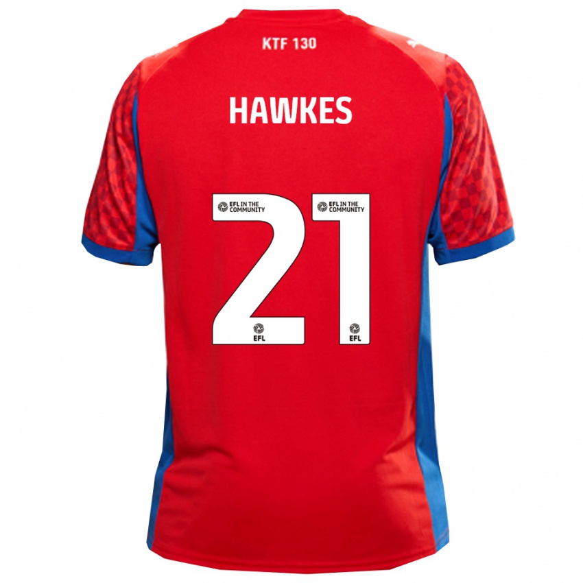 גברים ג'וש הוקס #21 אדום כחול הרחק ג'רזי 2025/26 חולצה קצרה