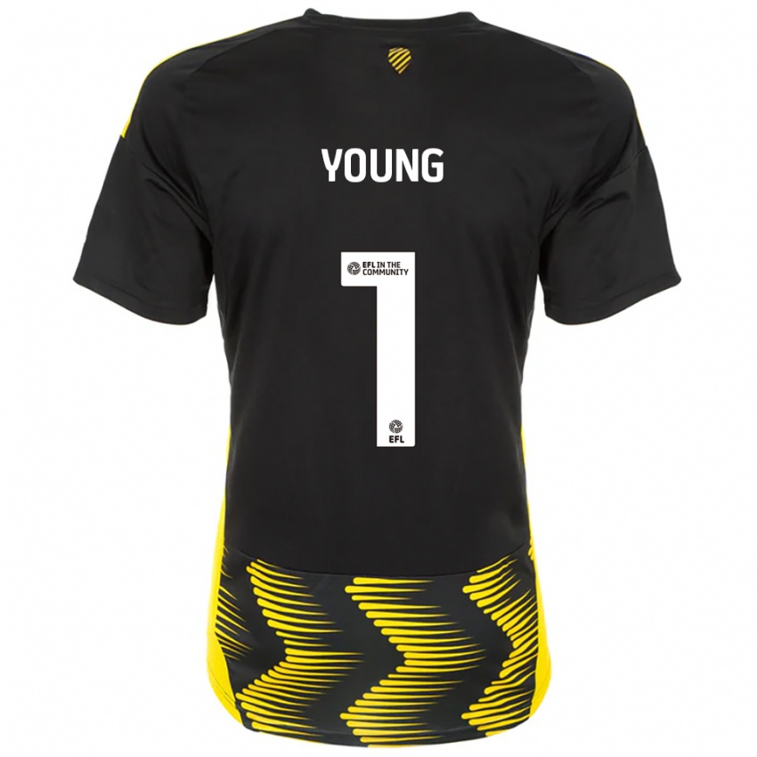 גברים מתיו יאנג #1 שחור צהוב הרחק ג'רזי 2025/26 חולצה קצרה