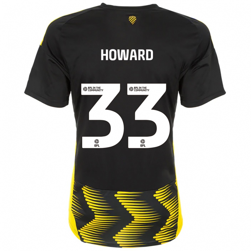 גברים מארק הווארד #33 שחור צהוב הרחק ג'רזי 2025/26 חולצה קצרה