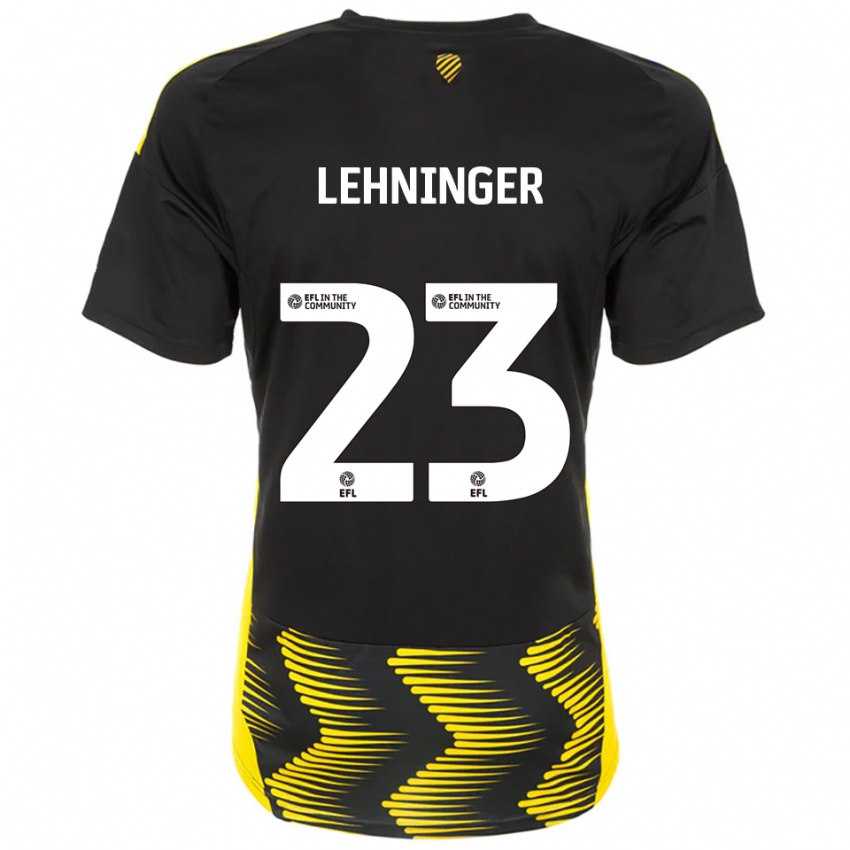 גברים Saskia Lehninger #23 שחור צהוב הרחק ג'רזי 2025/26 חולצה קצרה