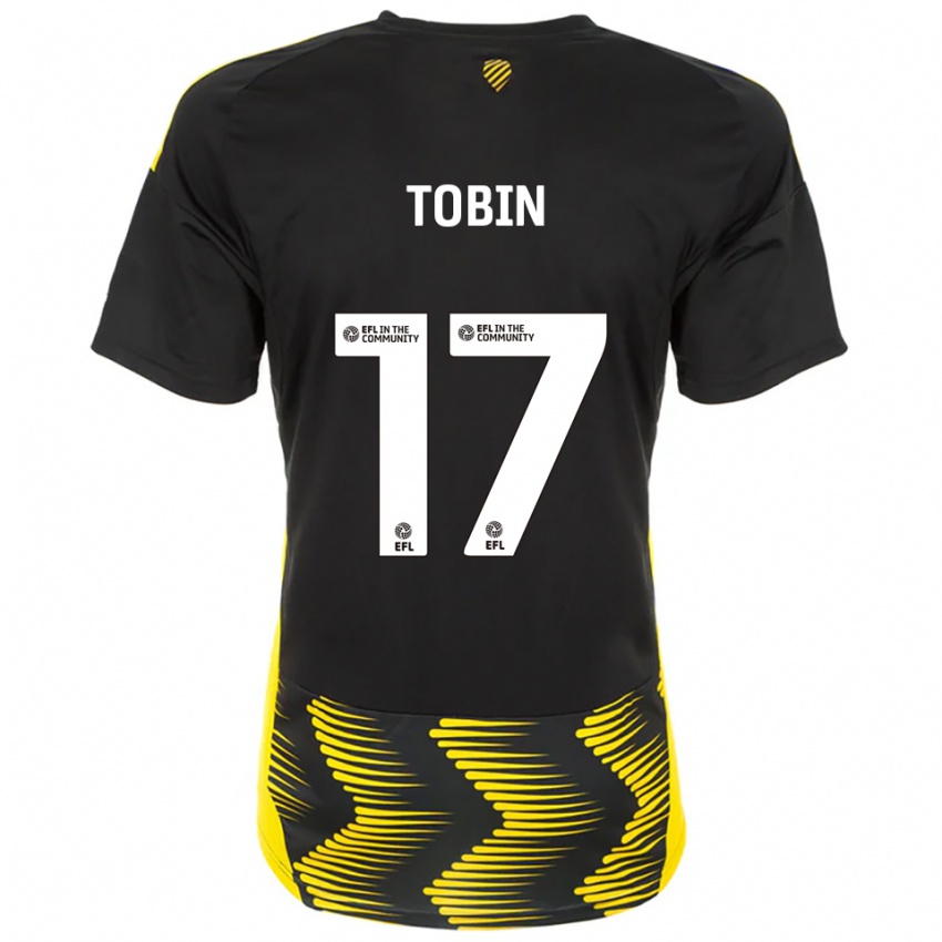 גברים Laura Tobin #17 שחור צהוב הרחק ג'רזי 2025/26 חולצה קצרה