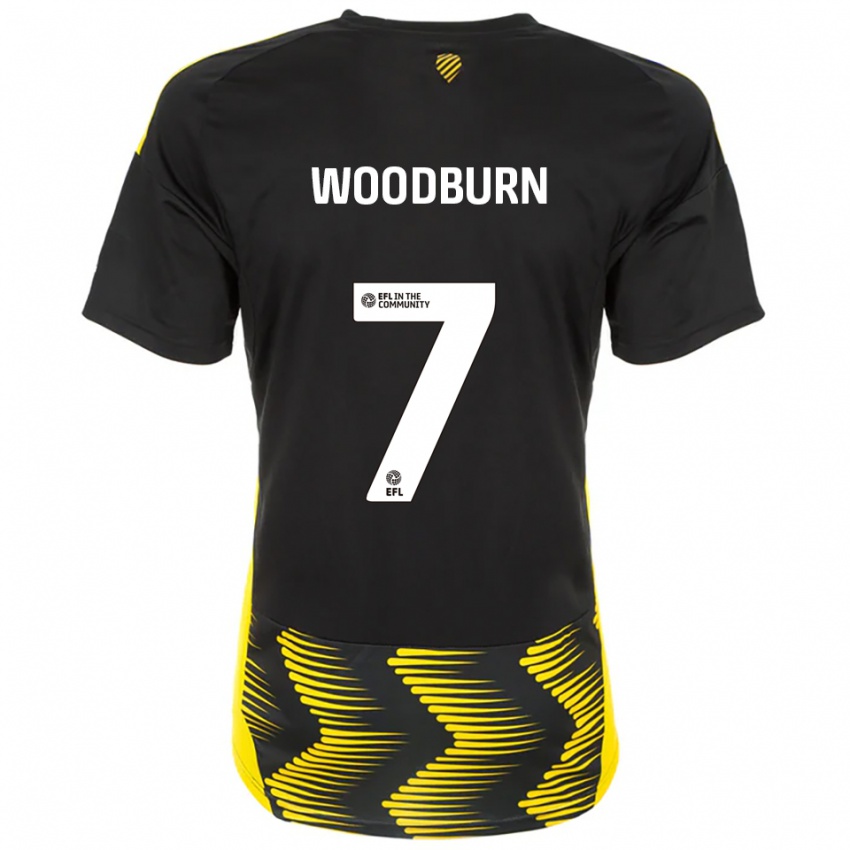 גברים בן וודברן #7 שחור צהוב הרחק ג'רזי 2025/26 חולצה קצרה