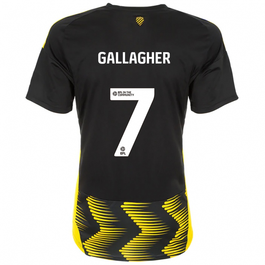 גברים Tamzin Gallagher #7 שחור צהוב הרחק ג'רזי 2025/26 חולצה קצרה