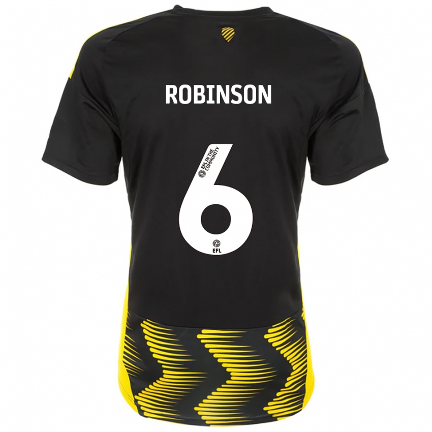 גברים לילי רובינסון #6 שחור צהוב הרחק ג'רזי 2025/26 חולצה קצרה
