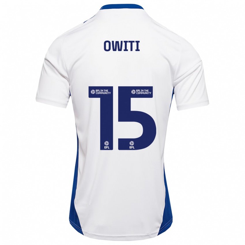 גברים Joseph Owiti #15 לבן כחול הרחק ג'רזי 2025/26 חולצה קצרה