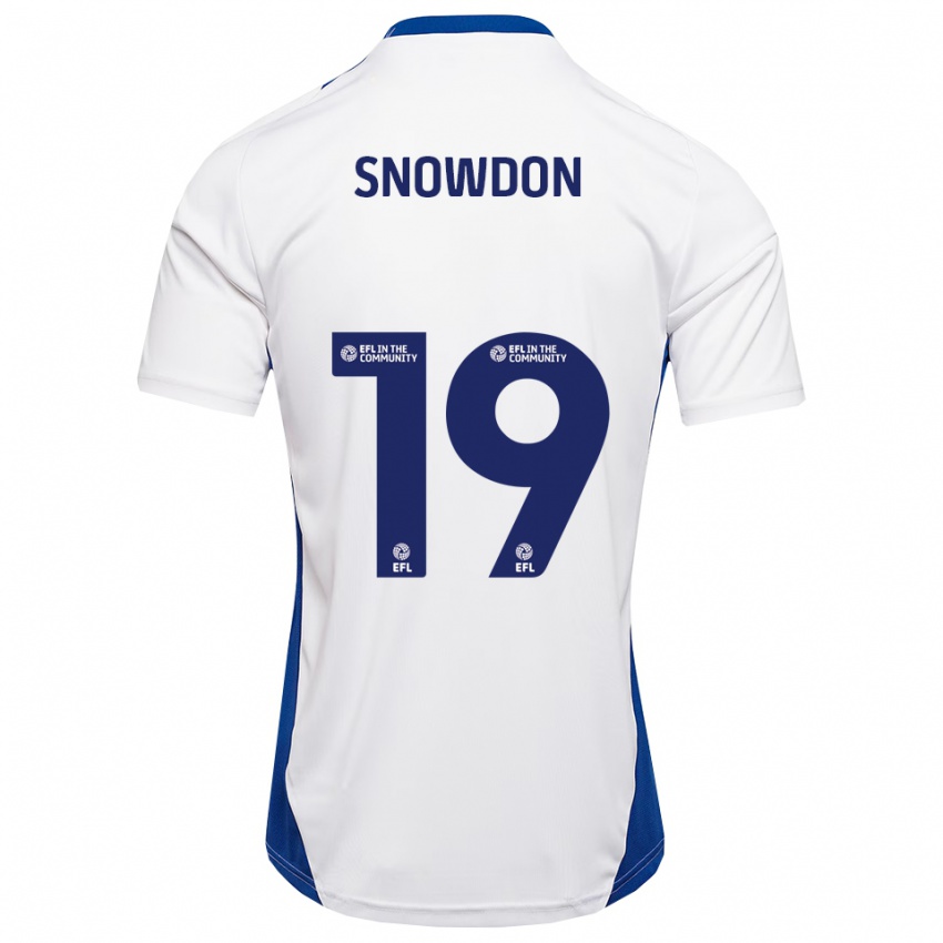 גברים Joe Snowdon #19 לבן כחול הרחק ג'רזי 2025/26 חולצה קצרה