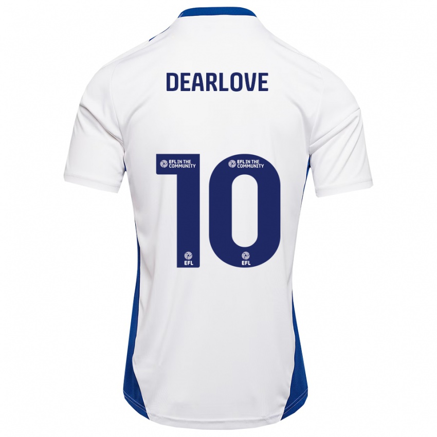 גברים Poppy Dearlove #10 לבן כחול הרחק ג'רזי 2025/26 חולצה קצרה