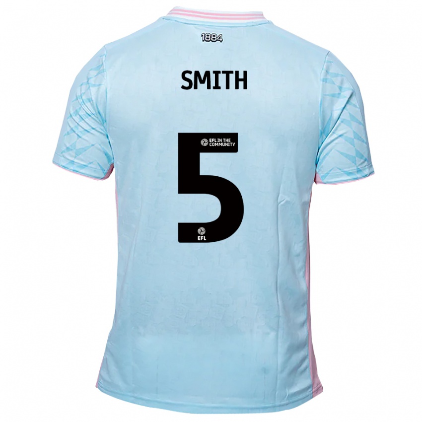 גברים Nathan Smith #5 תכלת ורוד הרחק ג'רזי 2025/26 חולצה קצרה