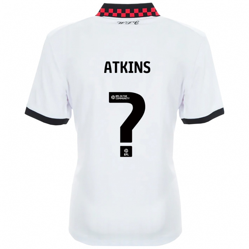 גברים Shian Atkins #0 לבן שחור הרחק ג'רזי 2025/26 חולצה קצרה