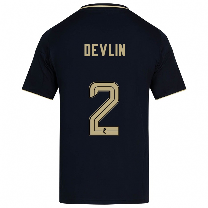 גברים ניקי דוולין #2 כחול נייבי זהב הרחק ג'רזי 2025/26 חולצה קצרה