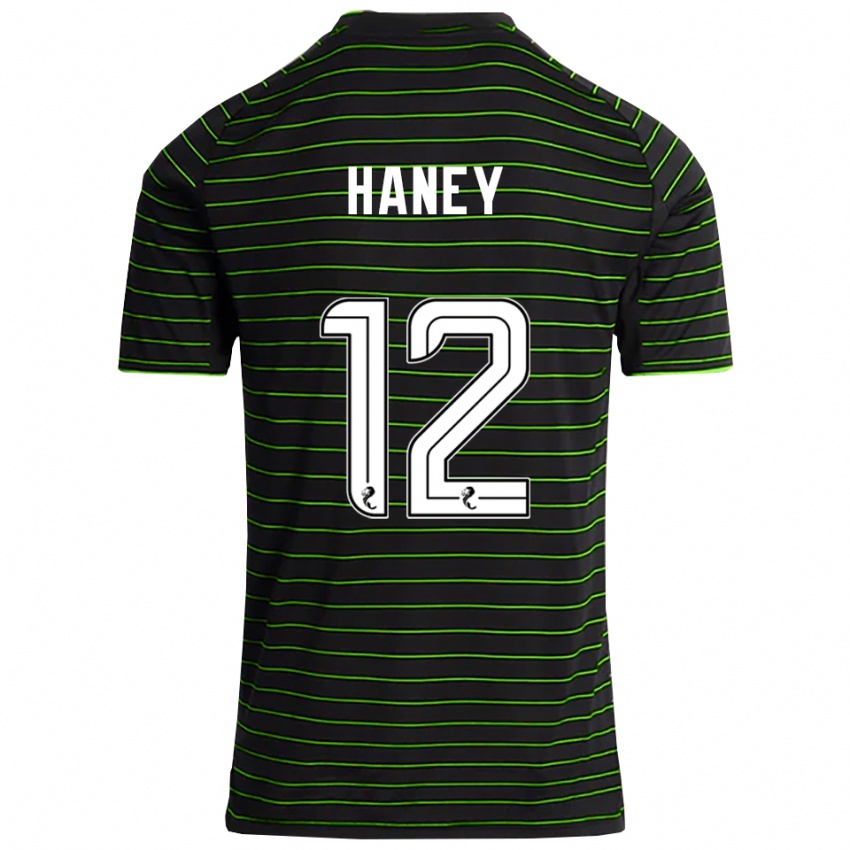 גברים Joseph Haney #12 שחור ירוק הרחק ג'רזי 2025/26 חולצה קצרה